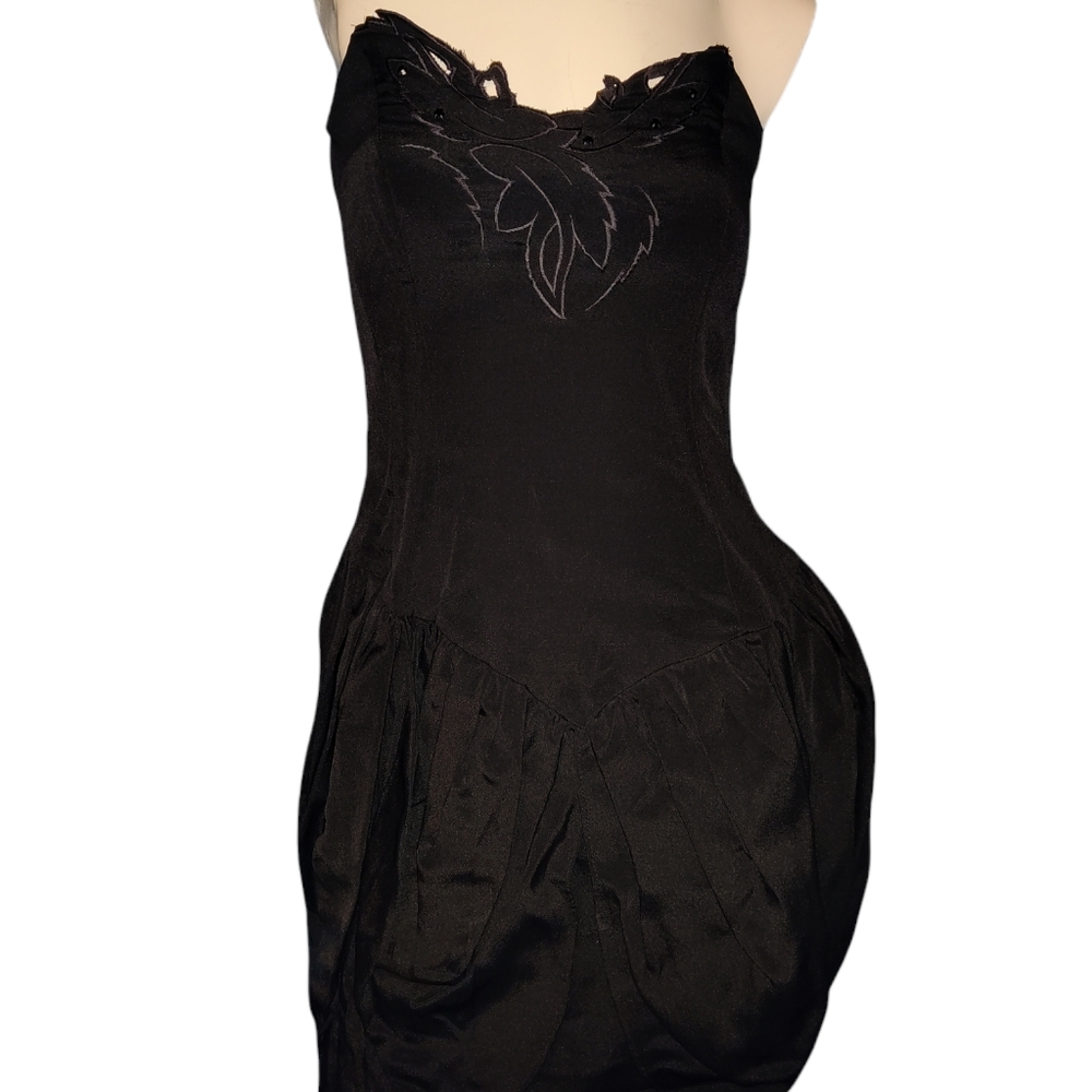 1980's Vintage Strapless Cocktail Dress - Picture 6 of 7